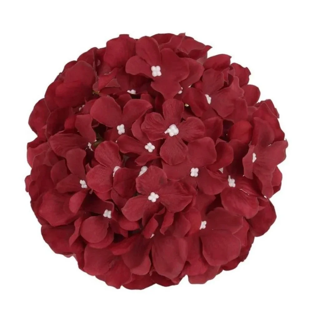10 pack Burgundy Wine Silk Hydrangea Flower with Stems Wedding Home Bouquet